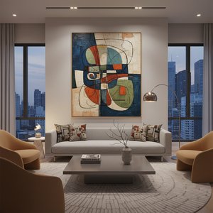O Diálogo Dinâmico: Como a Arte Abstrata Aprimora os Espaços Interiores Modernos