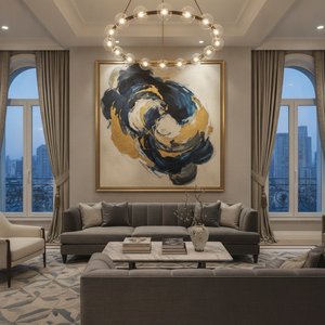 The Designer's Edge: Bespoke Abstract Oil Paintings Tailored for Luxury Hotel Interiors