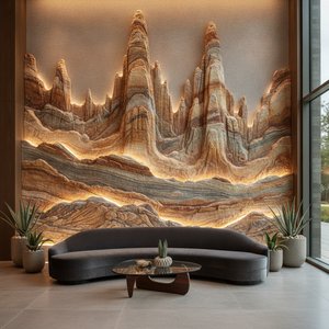 Premium Rock Formation Landscapes: Professional Art Solutions for Commercial and Hospitality Interior Design