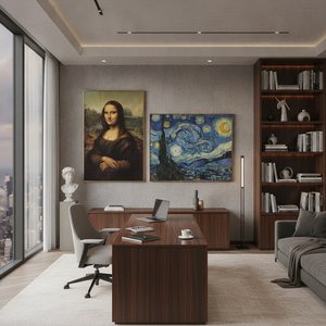 The Curated Workspace: Elevating Modern Executive Interiors with Masterpiece Reproductions