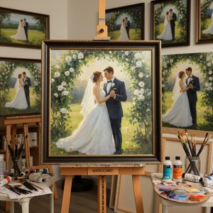 Transforme Memórias de Casamento em Arte Atemporal com Pinturas Personalizadas da