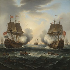Masterpieces of Maritime Warfare: The Artistry and Intensity of Naval Combat in Historical Painting