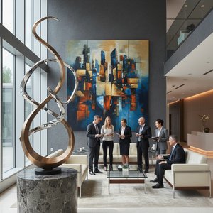 Elevando Espaços Corporativos: O Poder Estratégico do Investimento em Arte Personalizada