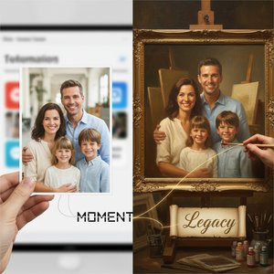 Beyond the Lens: Why a Hand-Painted Oil Portrait is Your Family's True Emotional Legacy