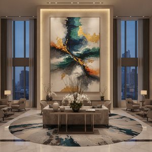 The Curator's Edge: Bespoke Large-Scale Abstract Oil Paintings for Luxury Hotel Design