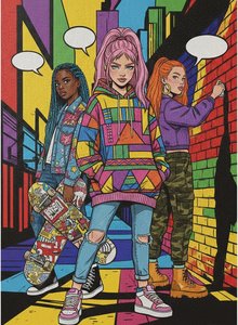 Bold & Iconic: Eye-Catching Pop Art Featuring Young Girls – A Visual Journey Through Contemporary Street Style