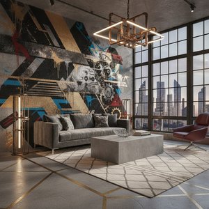 Industrial Edge: How Bold Street Art and Abstract Geometry are Redefining Urban Luxury Interiors