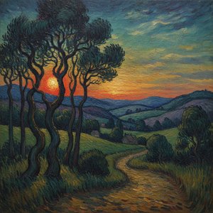 Beyond the Light: Capturing Raw Emotion and Subjective Vision in Post-Impressionist Landscapes
