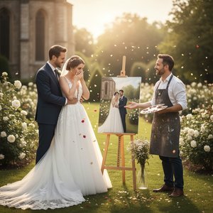 Art as a Proposal: A Surprise Portrait & Lasting Memory for Newlyweds