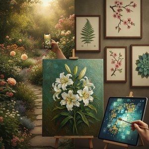 Botanical Elegance Reimagined: Transform Your Photos into AI-Driven Masterpieces with Mus3ums's Bespoke Oil Reproductions