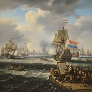 Willem van de Velde il Vecchio: Maestro della Pittura Marittima e Cronista dell'Età d'Oro Olandese
