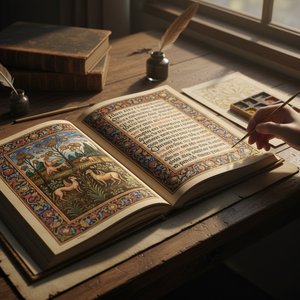 Whispers of History: Capturing the Timeless Beauty of Illuminated Manuscripts in Art