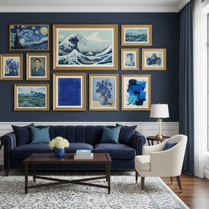Navy Hues & Masterpieces: 10 Iconic Paintings for Elegant Home Decor