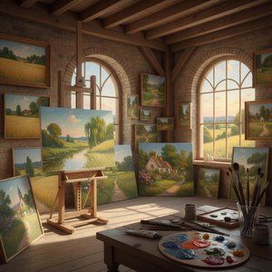 Serene Landscapes: Capturing the Timeless Beauty of Rural Artworks through Impressionist Mastery