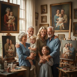 Capture Every Smile: Bespoke High-Detail Family Portraits by Master Artists at Mus3ums