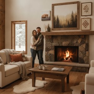 Bring Home Rustic Charm: A Newlywed's Guide to Selecting Warm & Cozy Artworks for Your First Home