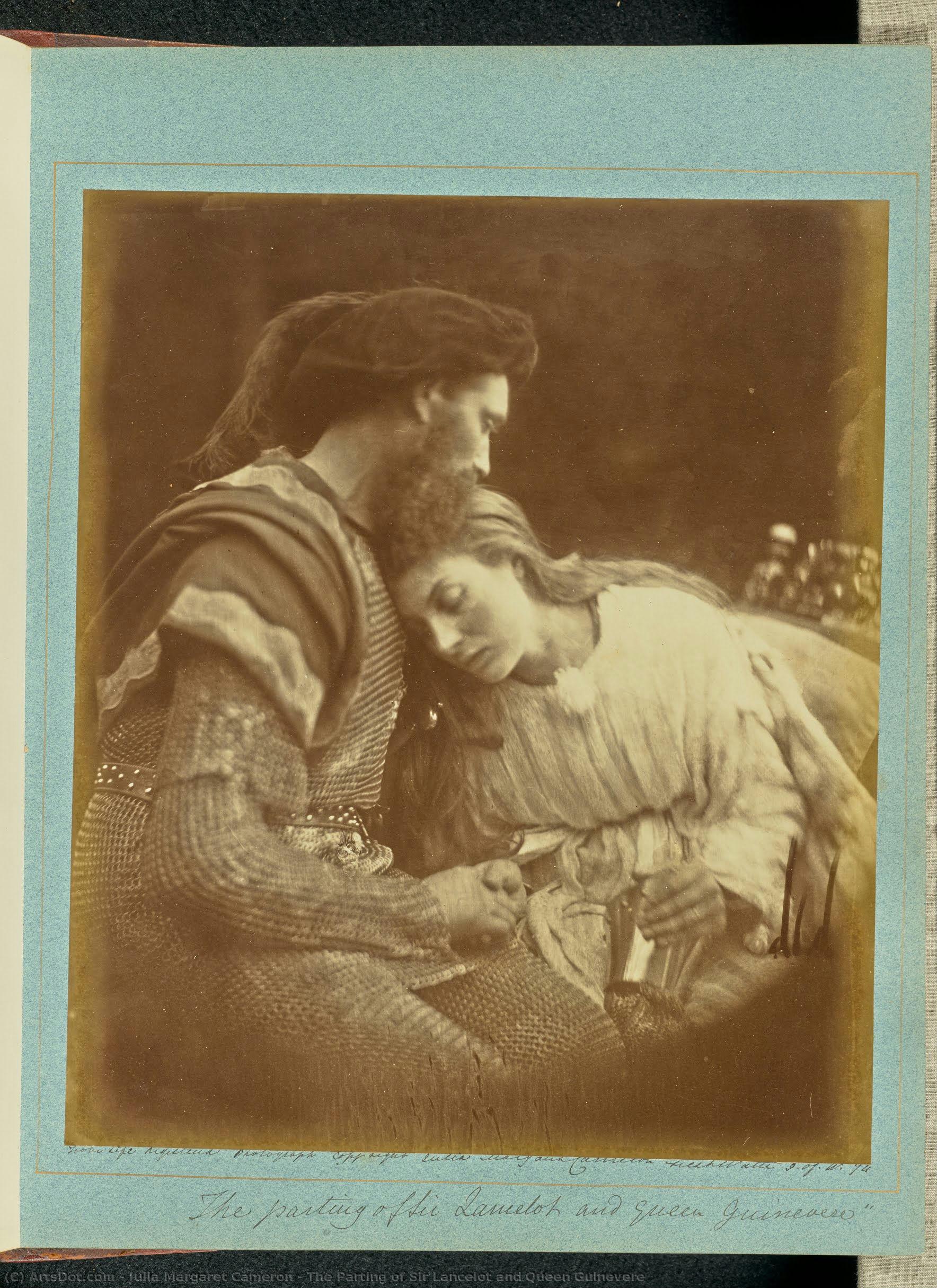 The Parting Of Sir Lancelot And Queen Guinevere — Julia Margaret Cameron, Acrylic On Canvas, Pre-raphaelite Romanticism