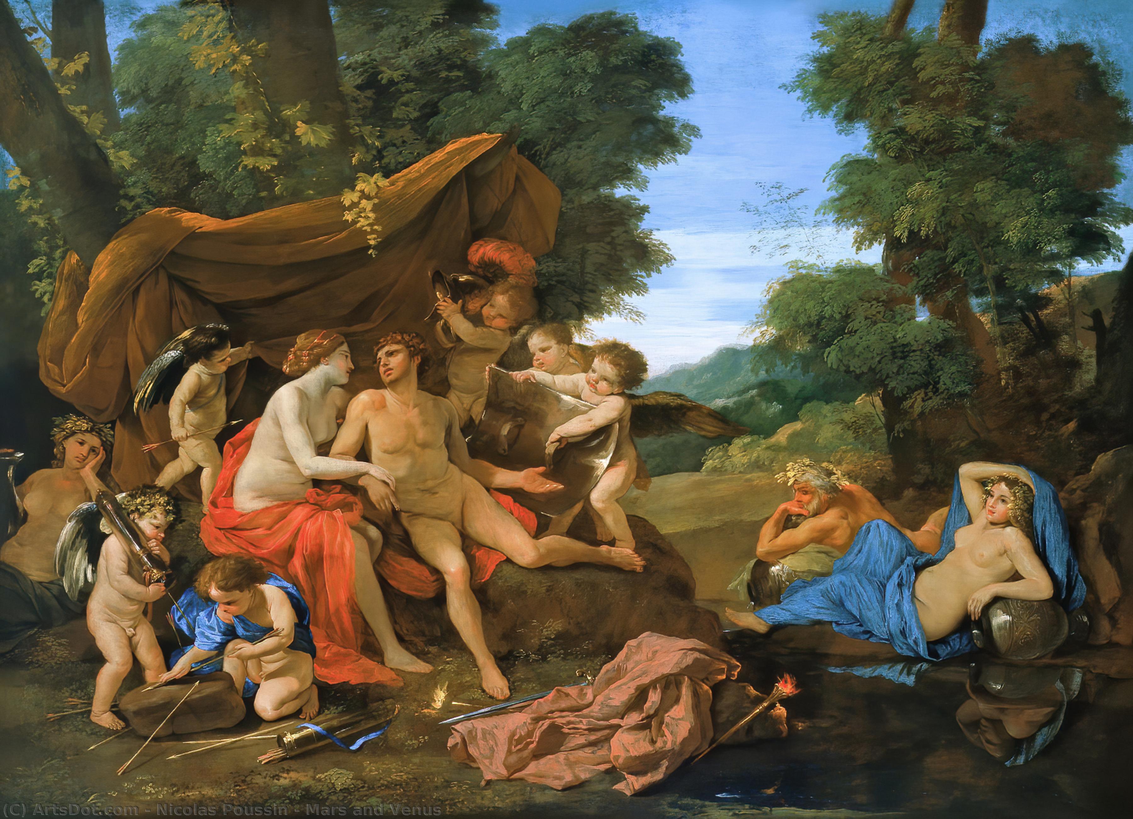 Mars And Venus — Nicolas Poussin, Oil On Canvas, Neoclassical Style