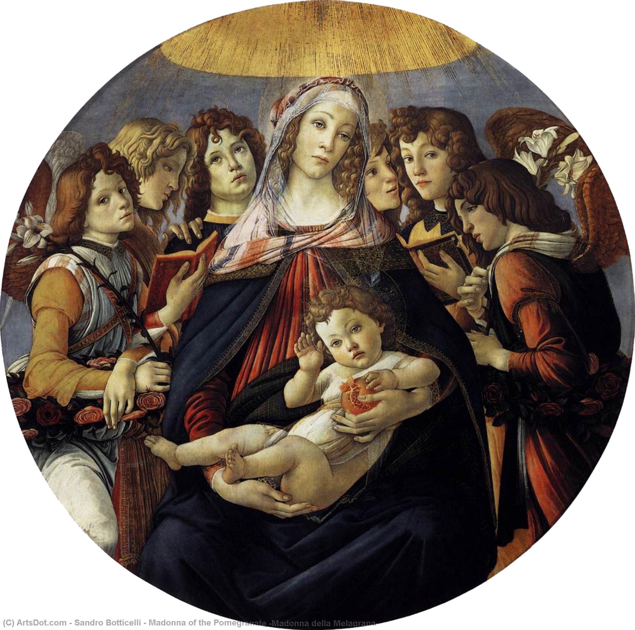 Madonna Of The Pomegranate (madonna Della Melagrana) — Sandro Botticelli, Tempera On Panel, Renaissance Humanism