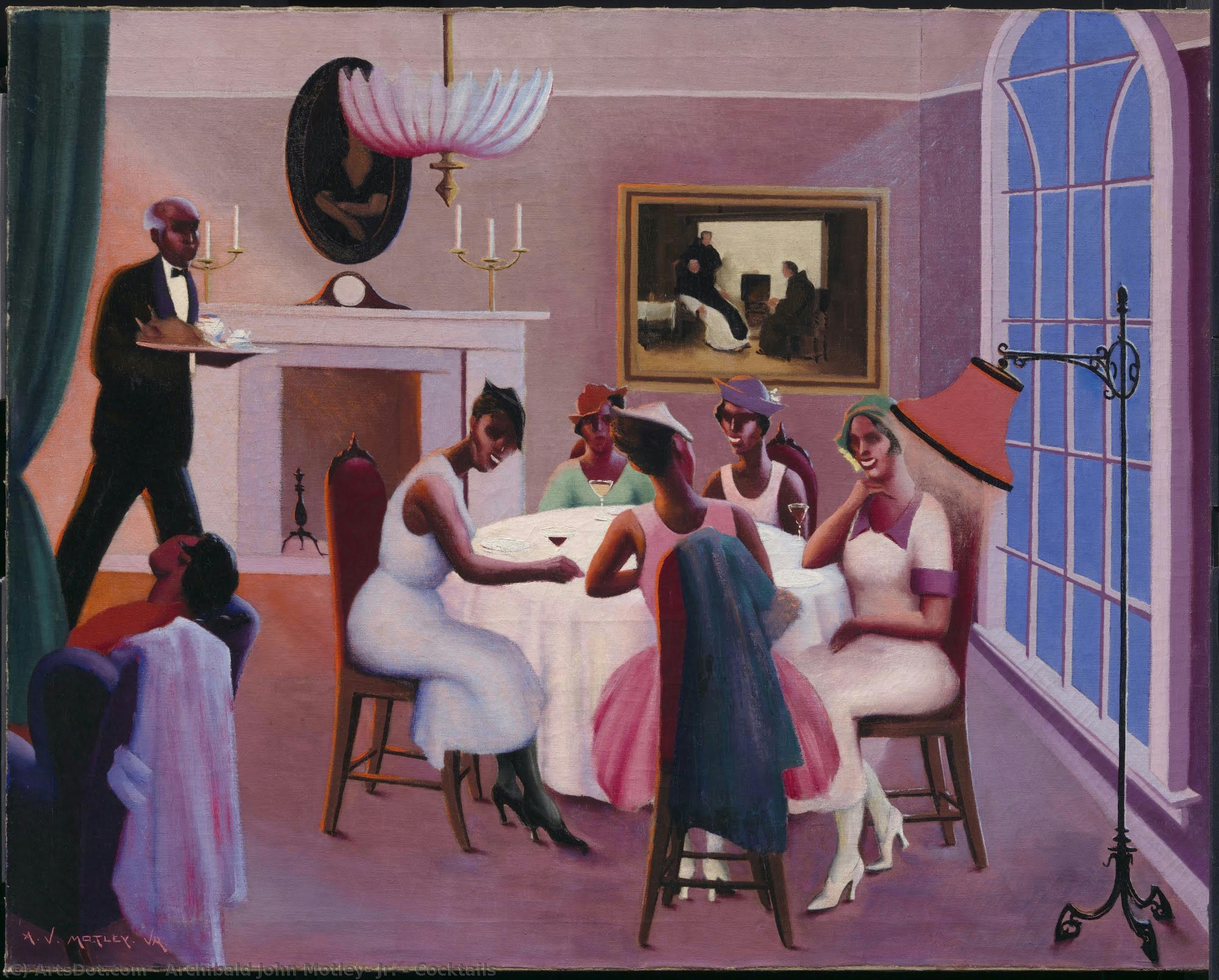 Cocktails — Archibald John Motley Jr., Oil On Canvas, American Modernism