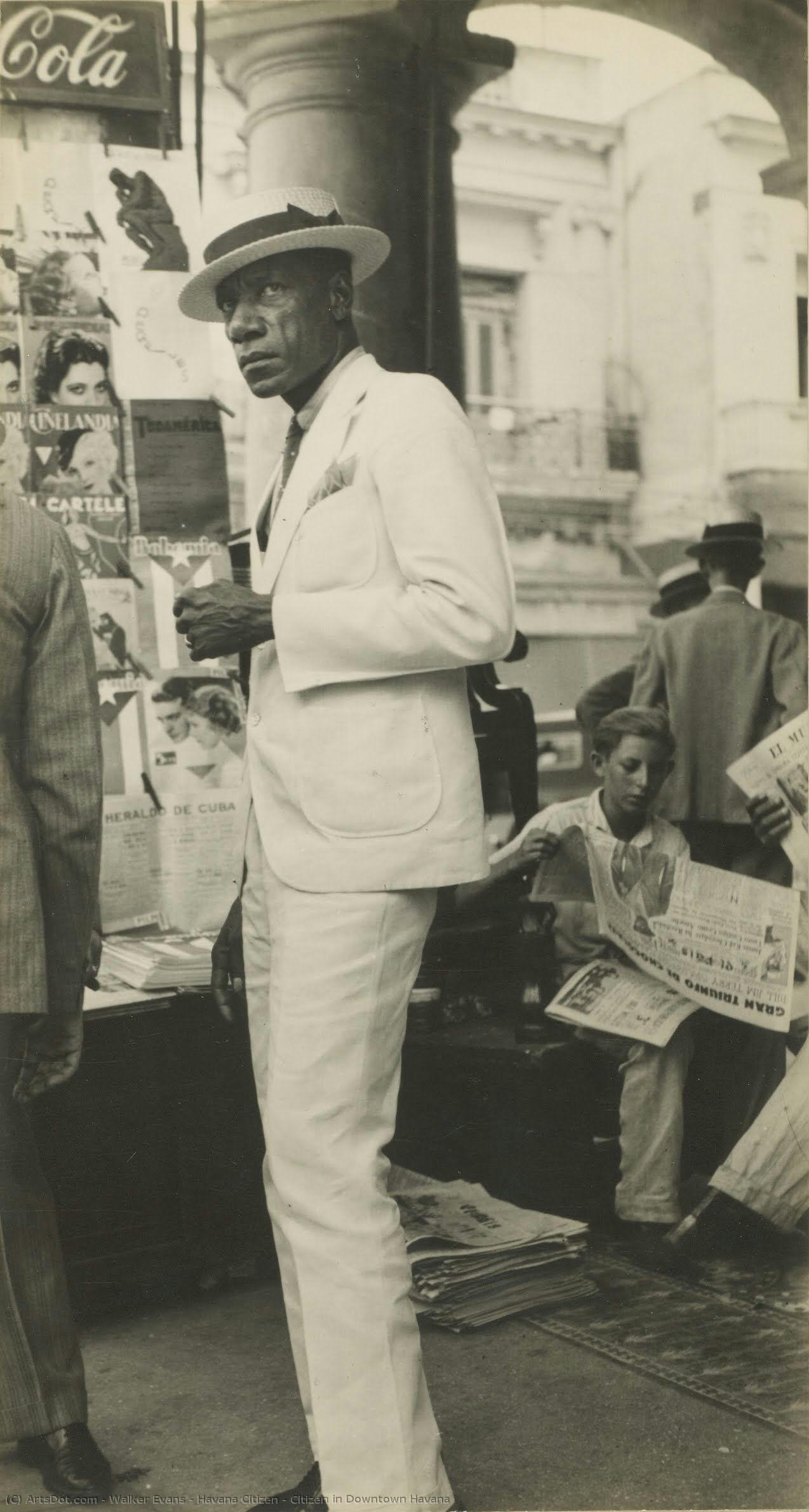 Havana Citizen / Citizen In Downtown Havana — Walker Evans, Gelatin Silver Print, Documentary Photography