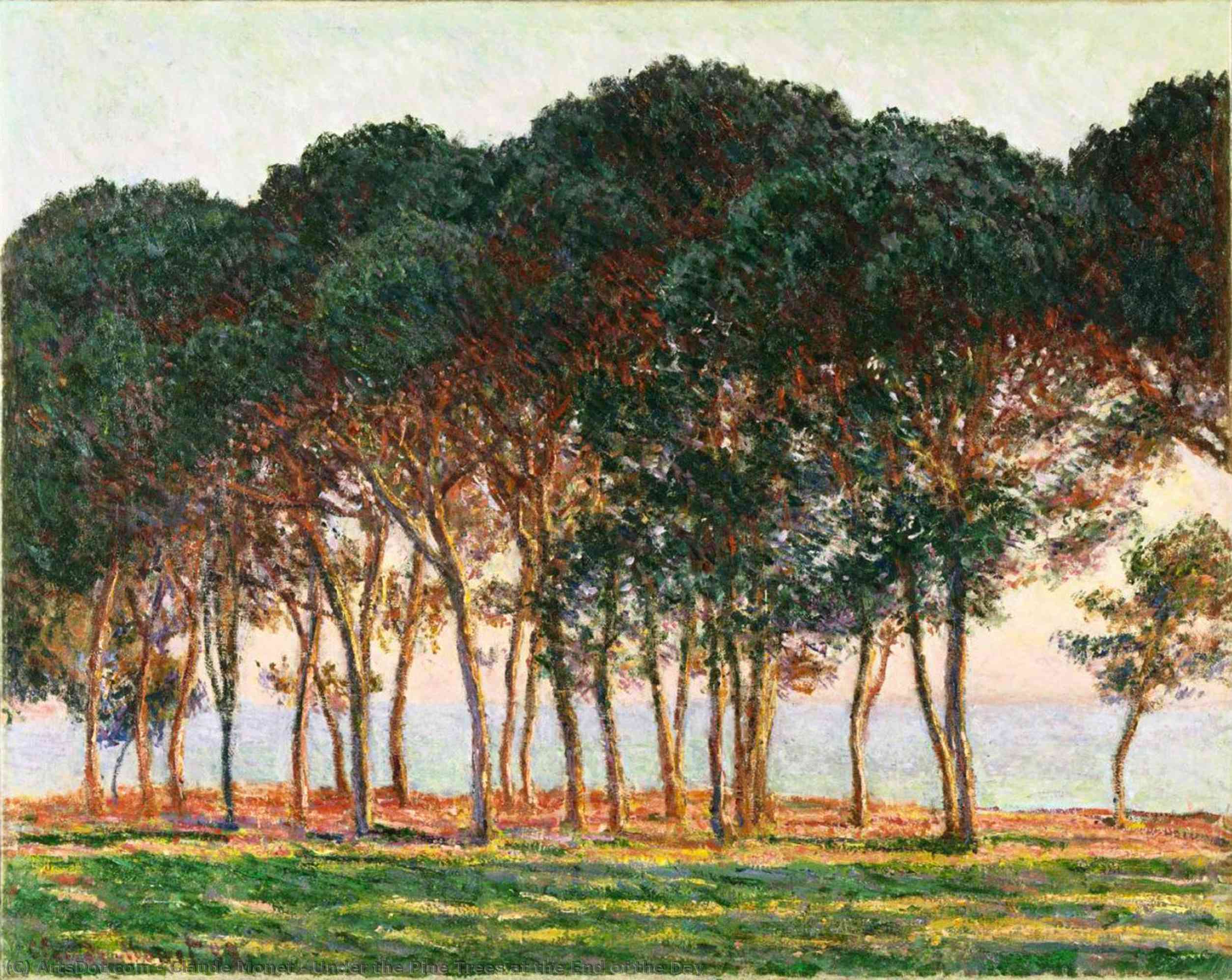 Under Barrarna Vid Slutet Av Dagen — Claude Monet, Olja På Duk, Impressionist Landscape