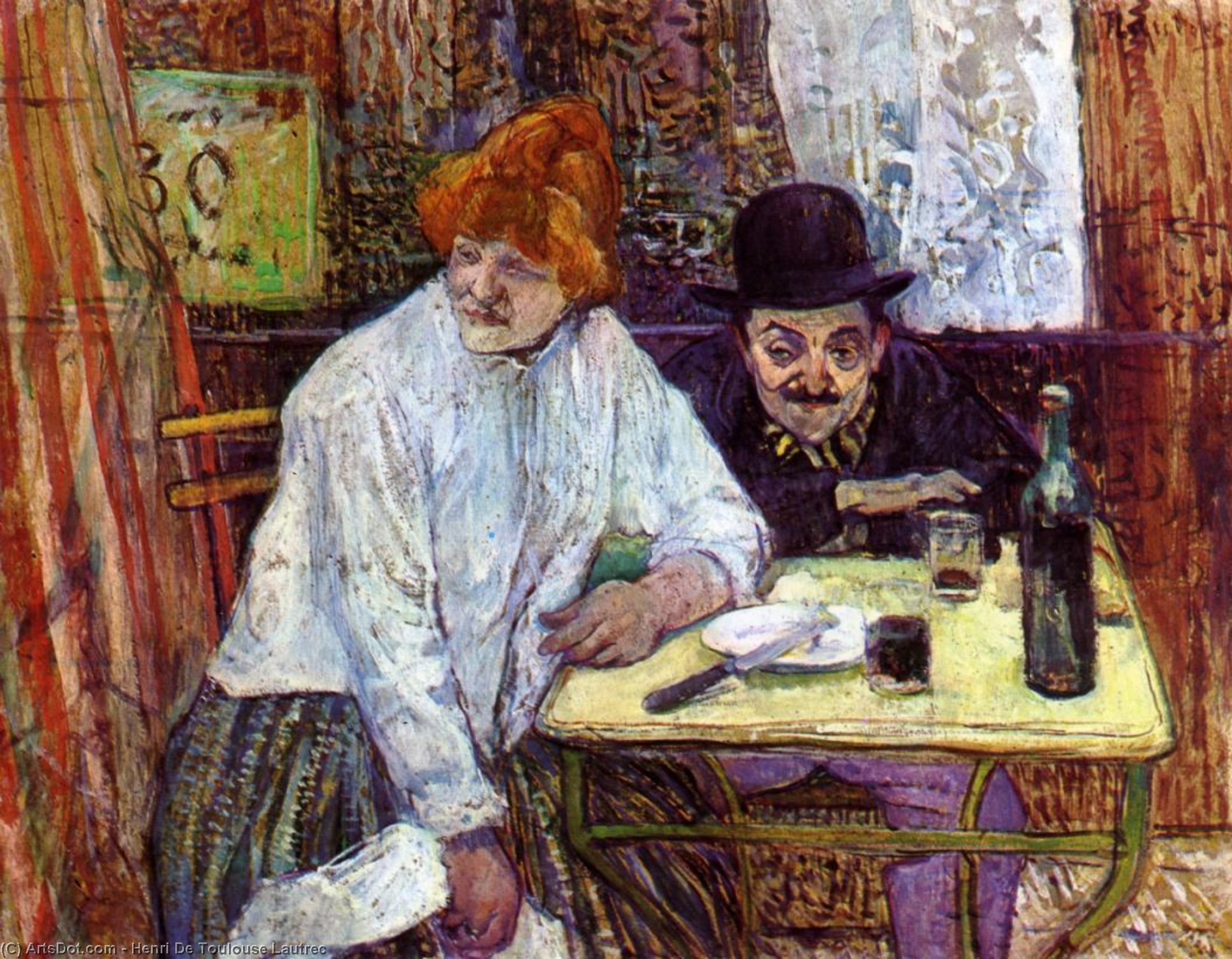 The Last Crumbs (also Known As A La Mie) — Comte Henri Marie Raymond De Toulouse-lautrec-monfa, Acrylic On Canvas, Post-impressionism
