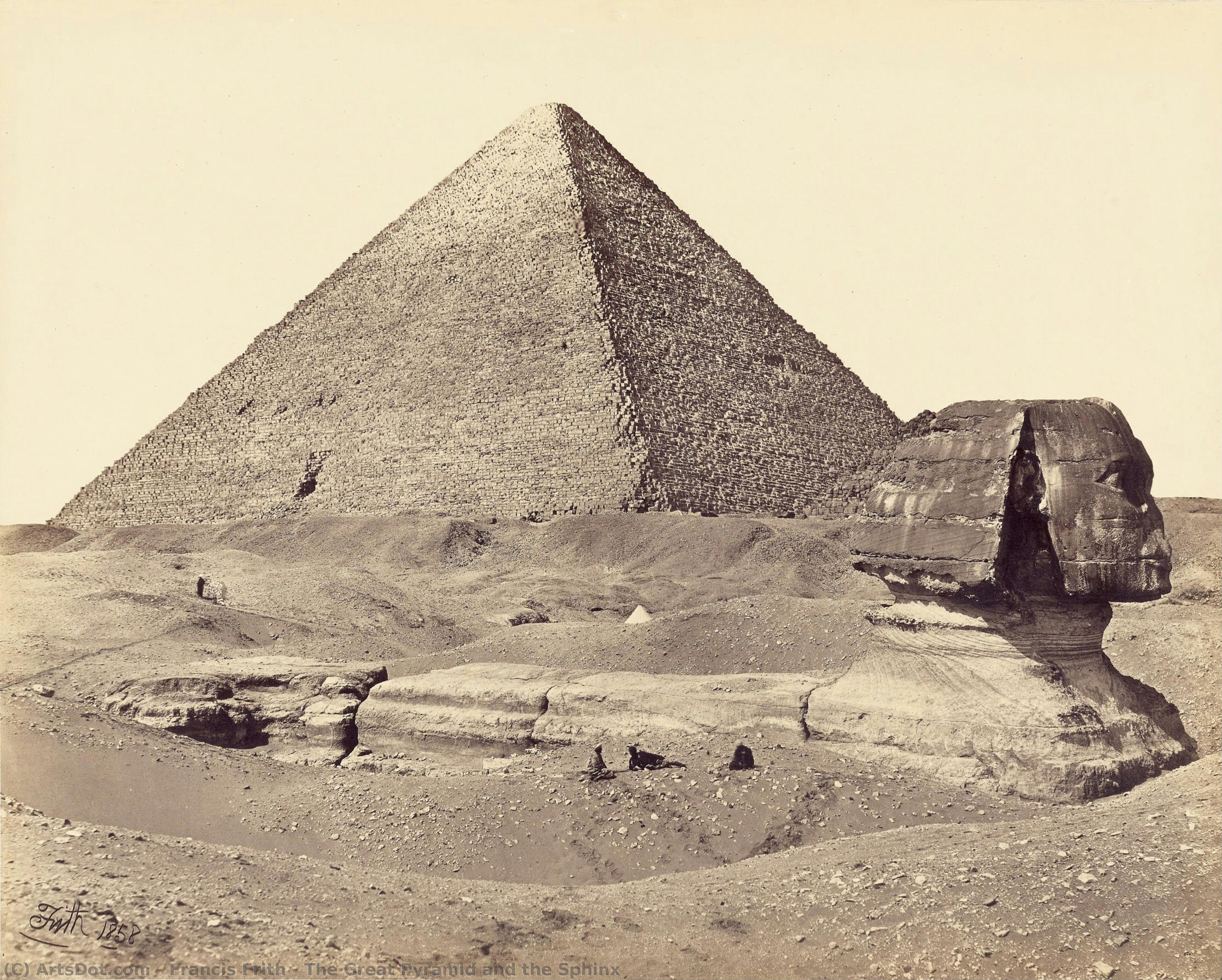 The Great Pyramid And The Sphinx — Francis Frith, Black And White Photography, Orientalism