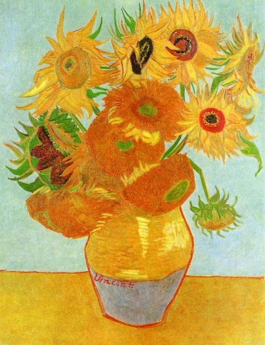 静物：十二朵向日葵 — 文森特·梵高, 油画颜料, Post-impressionism