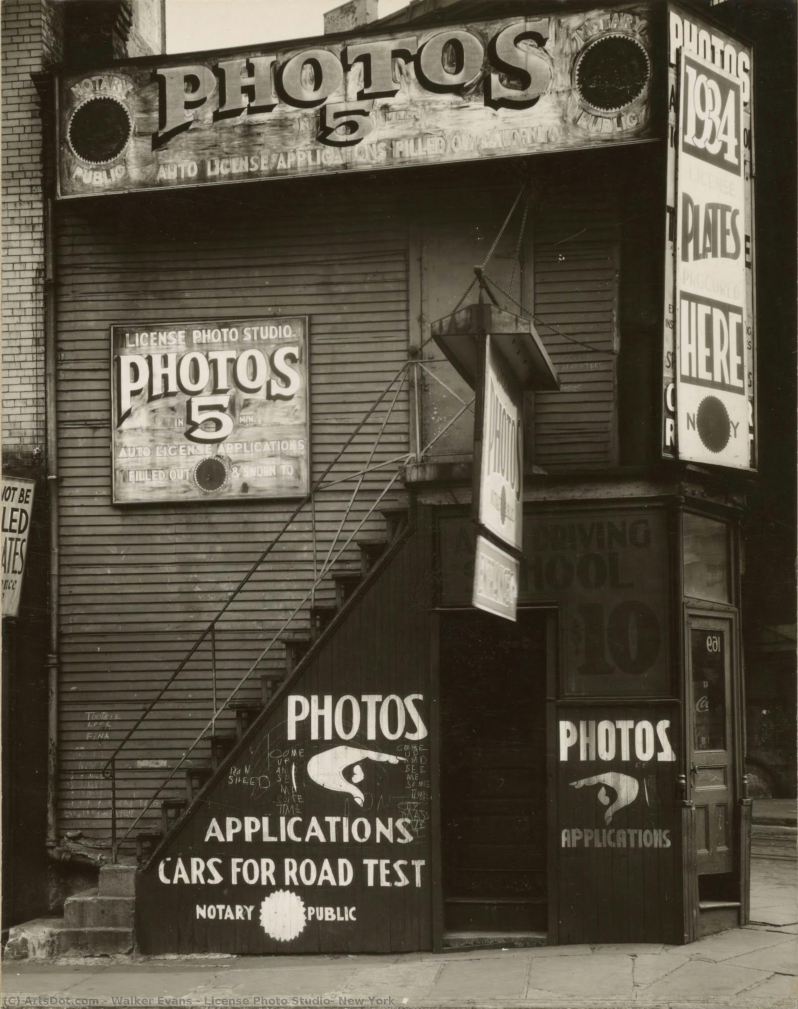 License Photo Studio, New York — Walker Evans, Acrylic On Canvas, Contemporary Realism
