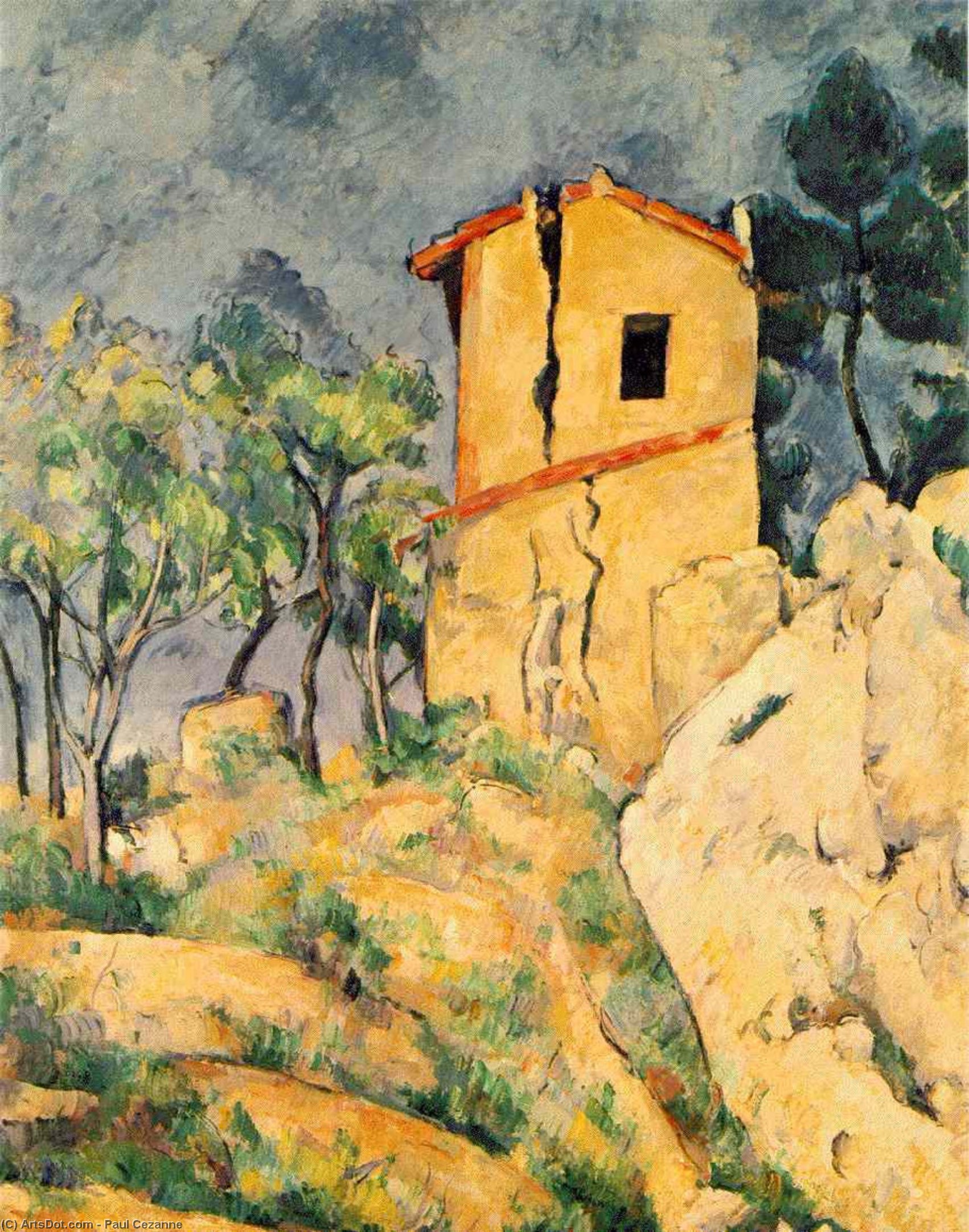 The House With Cracked Walls — Paul Cezanne, Ulje Na Platnu, Post-impressionism