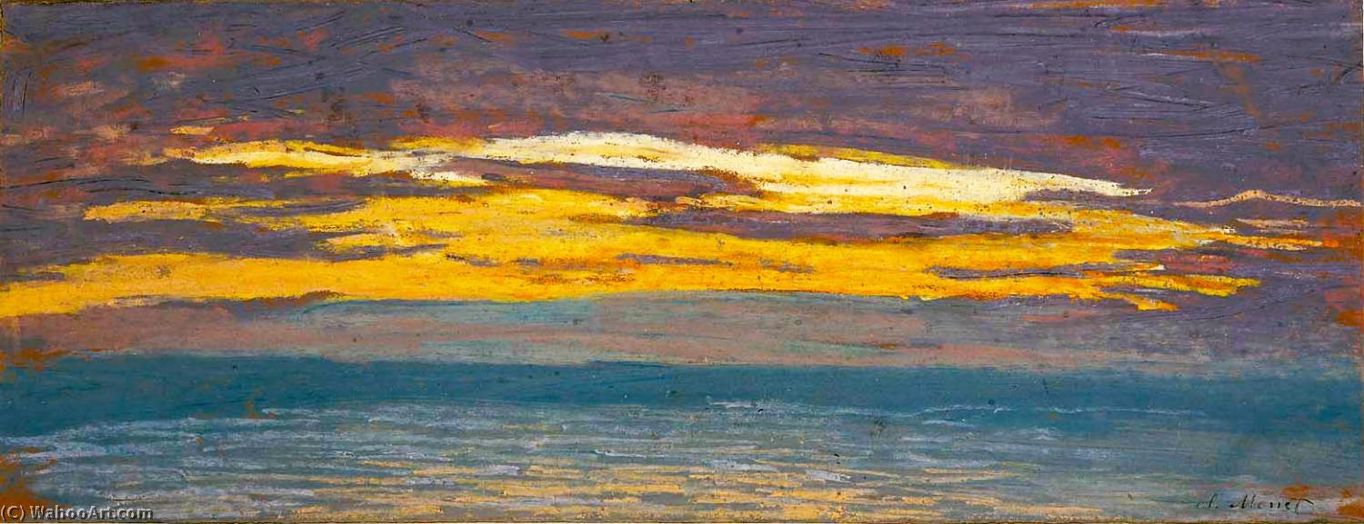 View Of The Sea At Sunset — Claude Monet, Drawing, Impressionist Movement