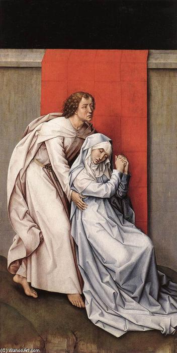 Crucifixion Diptych (left Panel) — Rogier Van Der Weyden, Acrylic On Canvas, Early Netherlandish Painting