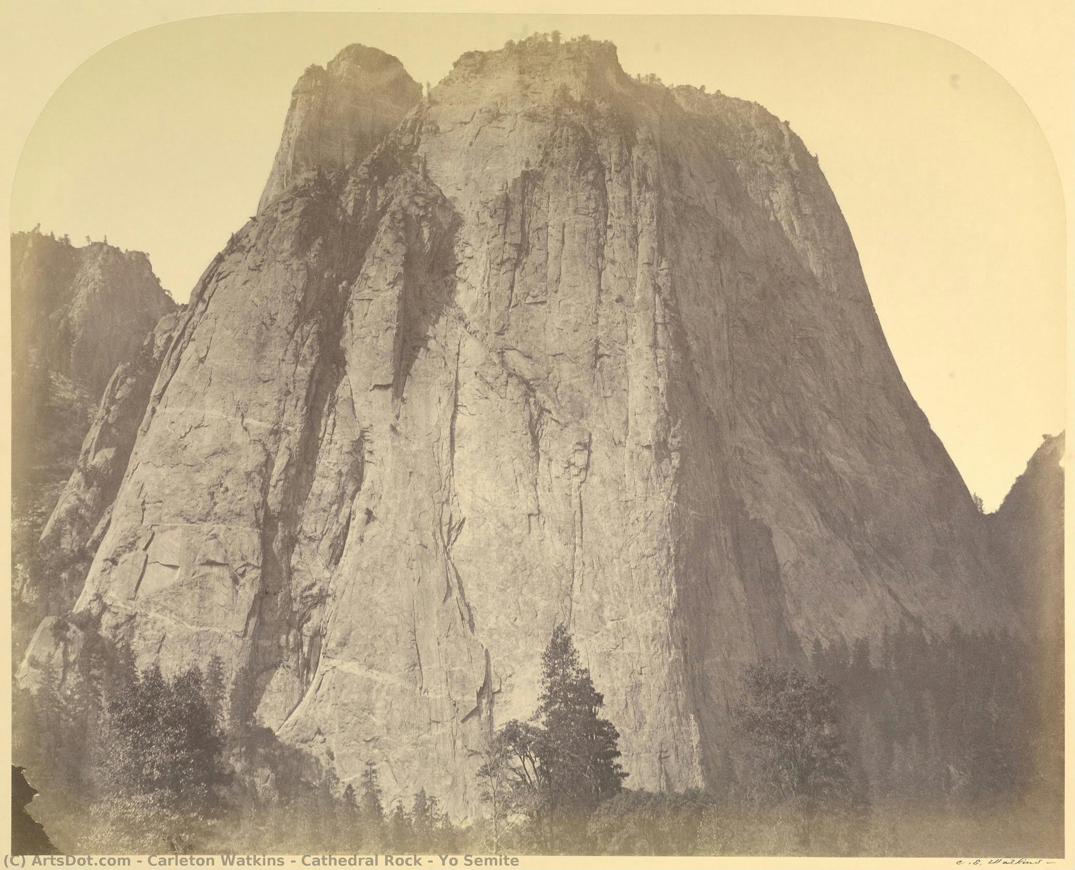 Cathedral Rock - Yo Semite — Carleton Watkins, Schwarzweißfotografie, 19. Jahrhundert