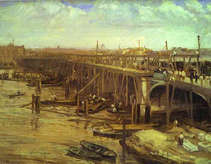 The Last Of Old Westminster — James Abbott Mcneill Whistler, Oil On Canvas, Tonalist
