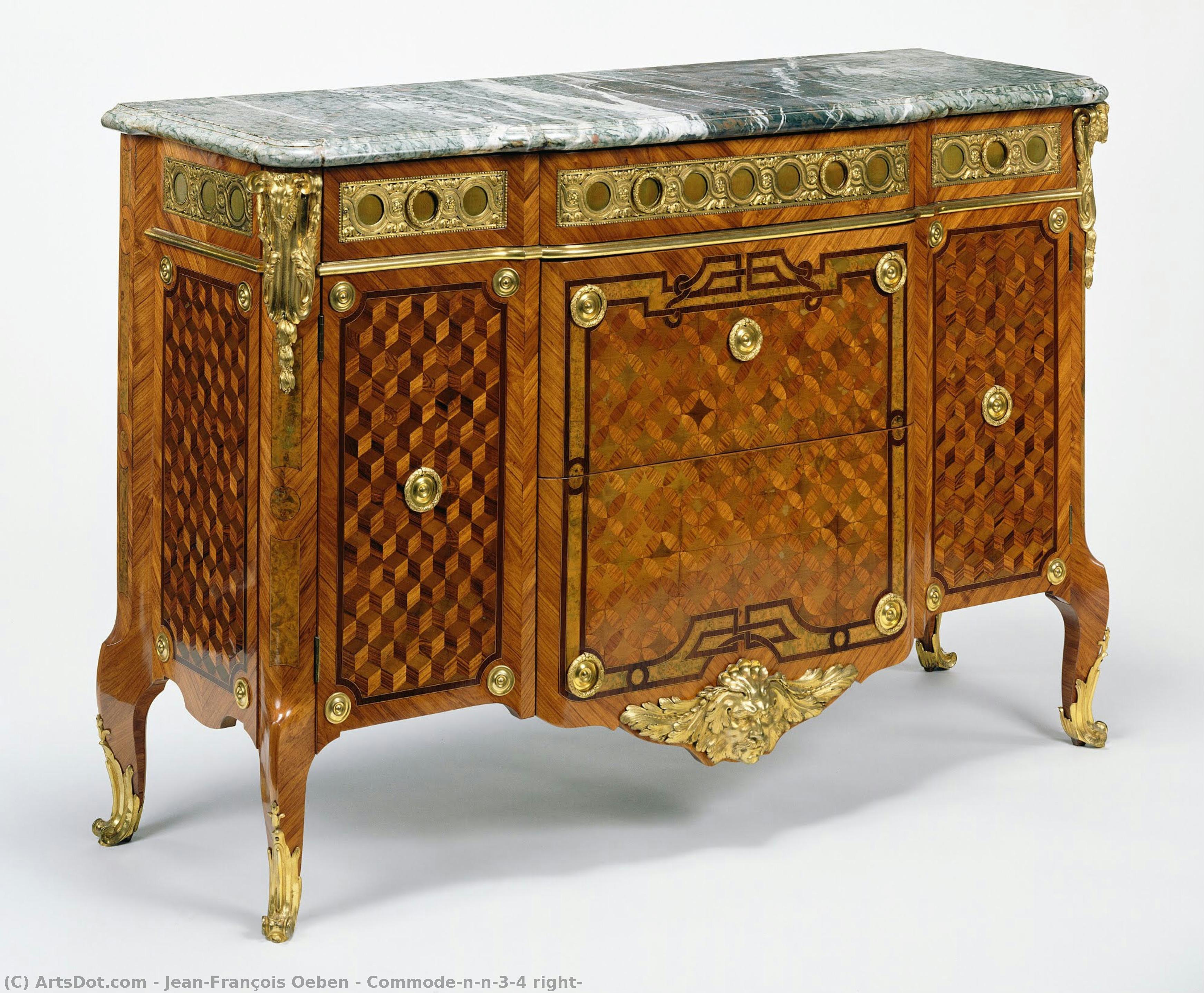 Commode\n\n(3/4 Right) — Jean-françois Oeben, Furniture Art, French Post-impressionism
