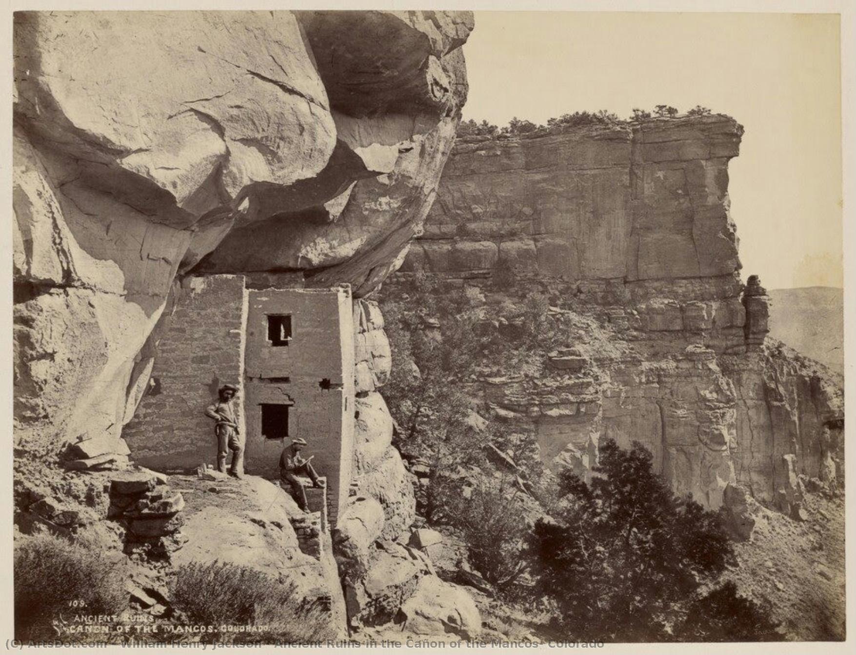 Ancient Ruins In The Cañon Of The Mancos, Colorado — William Henry Jackson, Acrylic On Canvas, American Luminist Landscape