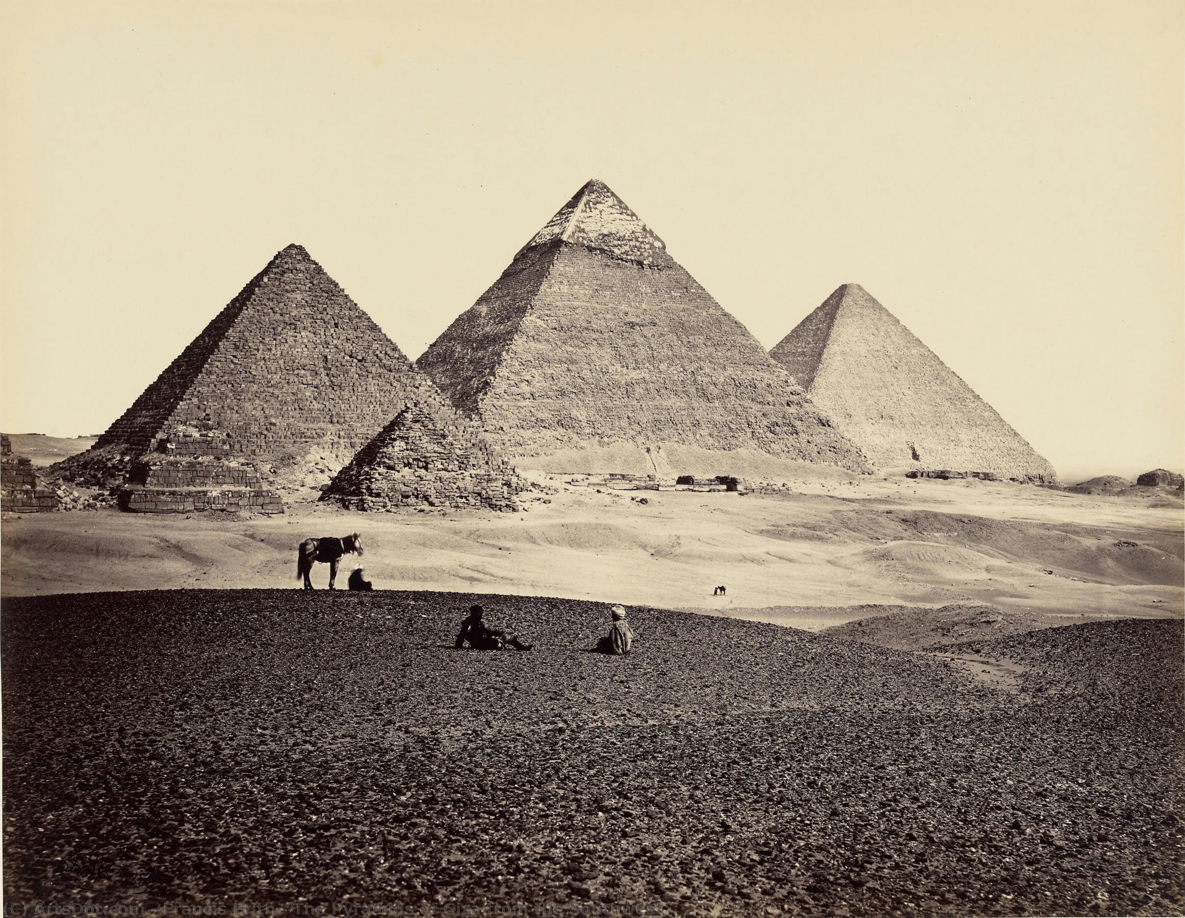 The Pyramids Of Giza From The Southwest — Francis Frith, Acrylic On Canvas, Victorian Landscape Photography