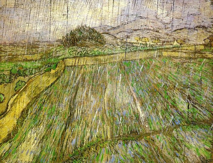 Wheat Field In Rain — Vincent Willem Van Gogh, Oil On Canvas, Post-impressionism