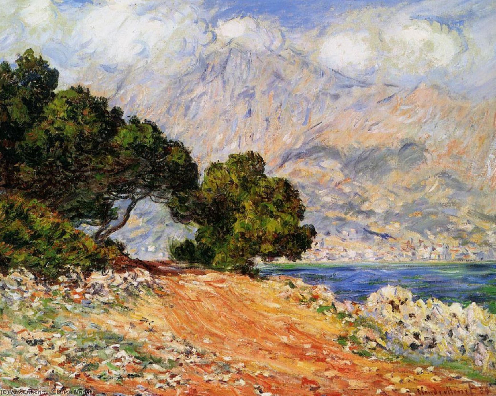 Meton Seen From Cap Martin — Claude Monet, Oil On Canvas, Impressionism