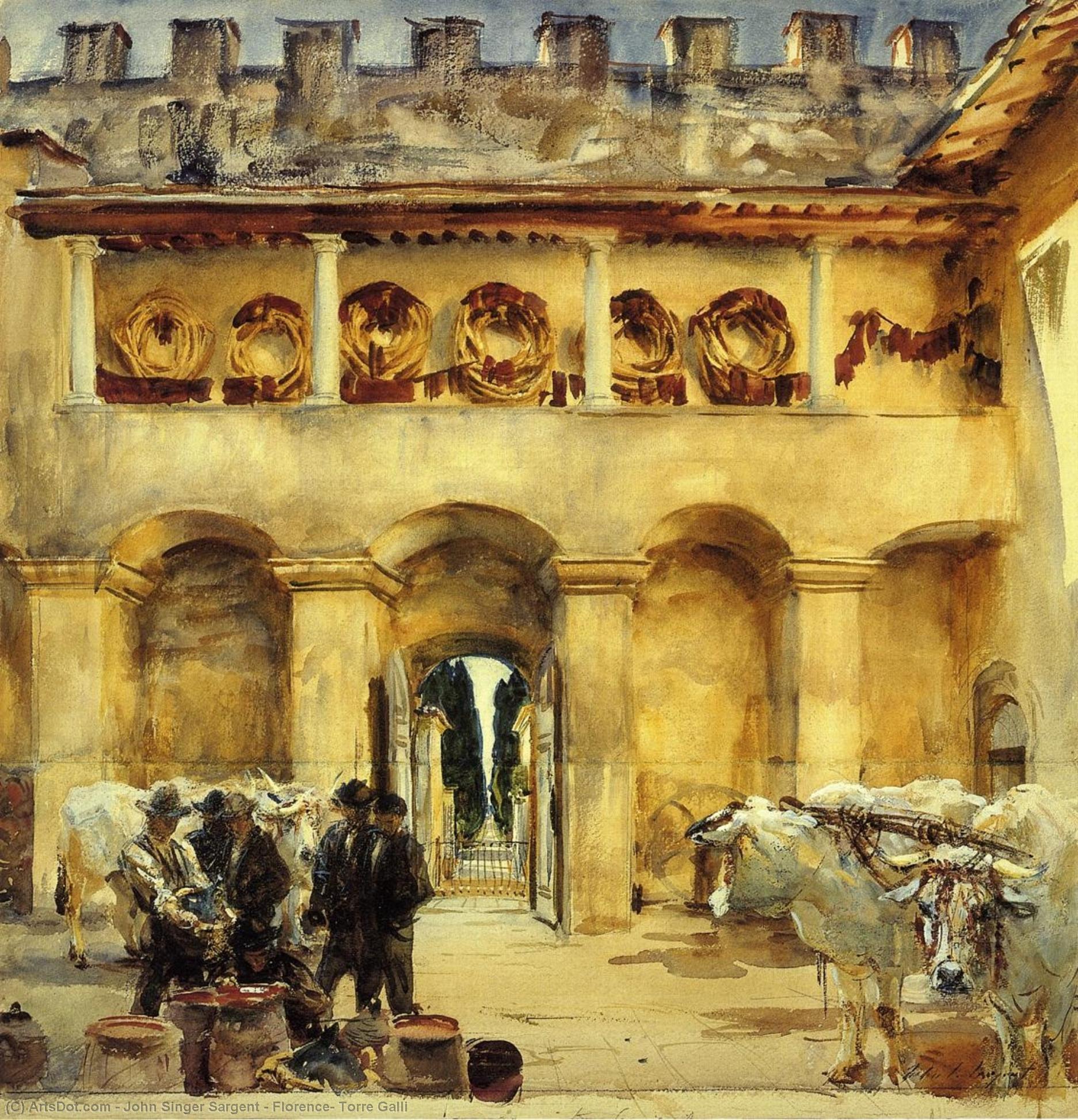 Florence: Torre Galli — John Singer Sargent, Acrylic On Canvas, Impressionistic Style