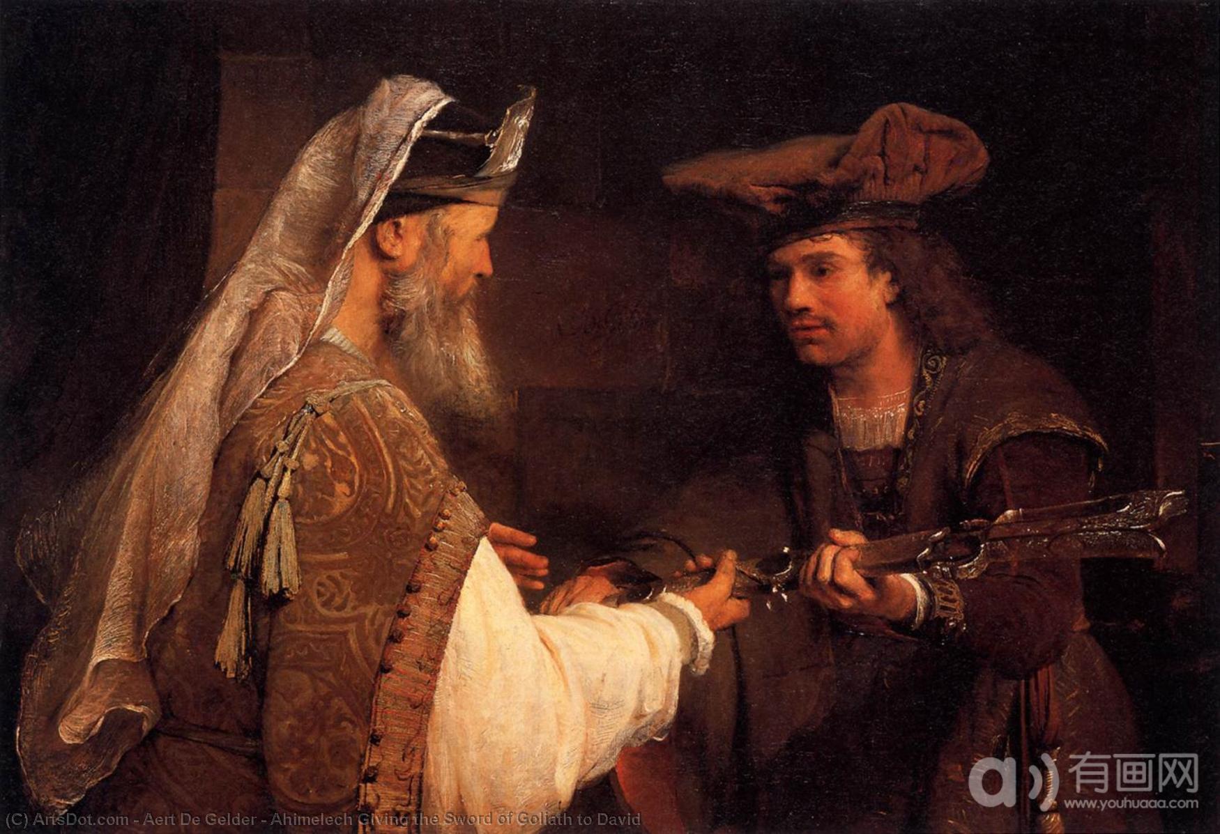 Ahimelech Giving The Sword Of Goliath To David — Aert De Gelder, Clay