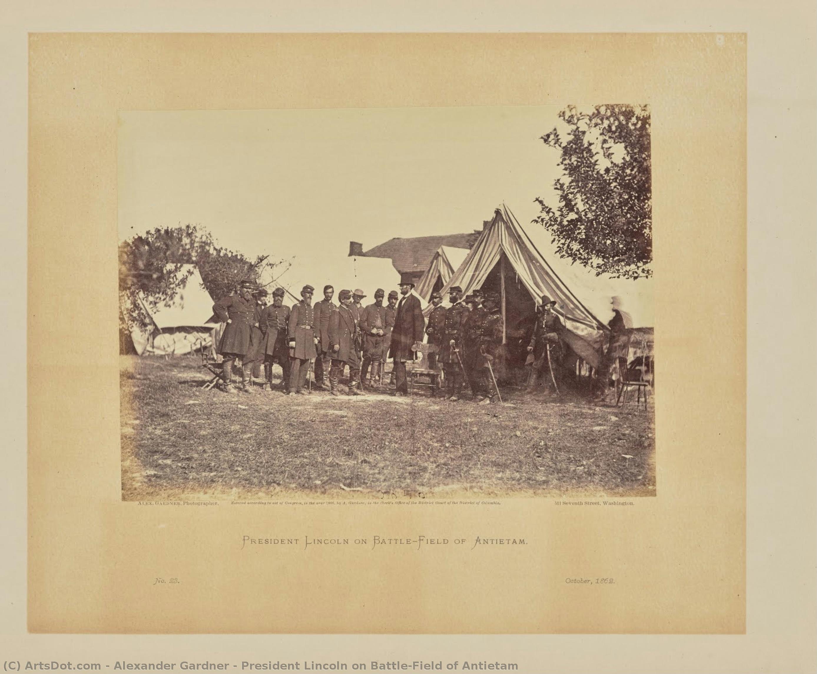 President Lincoln On Battle-field Of Antietam — Alexander Gardner, Black And White Photography, 19th Century