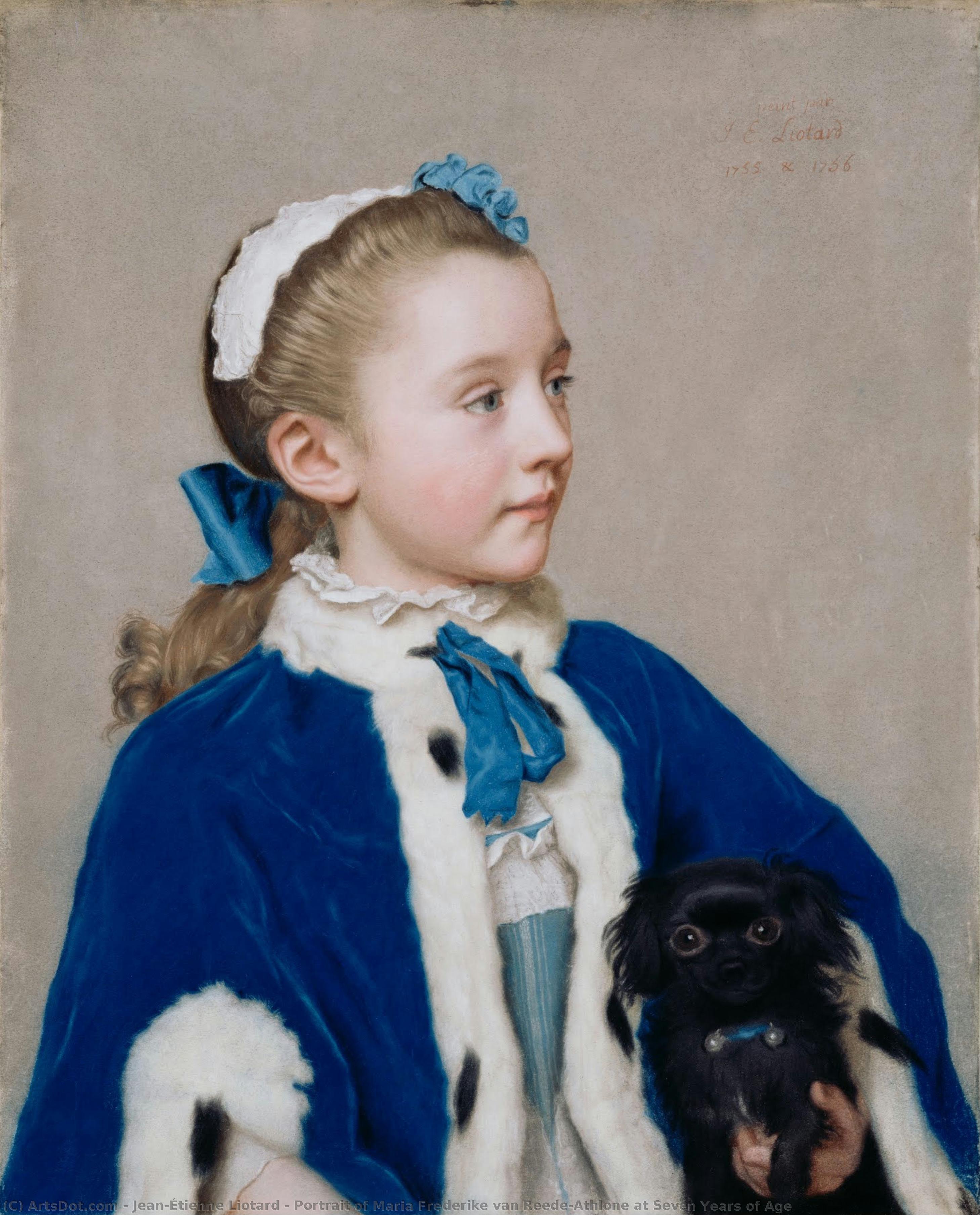 Portrait Of Maria Frederike Van Reede-athlone At Seven Years Of Age — Jean-étienne Liotard, Pastel, Rococo