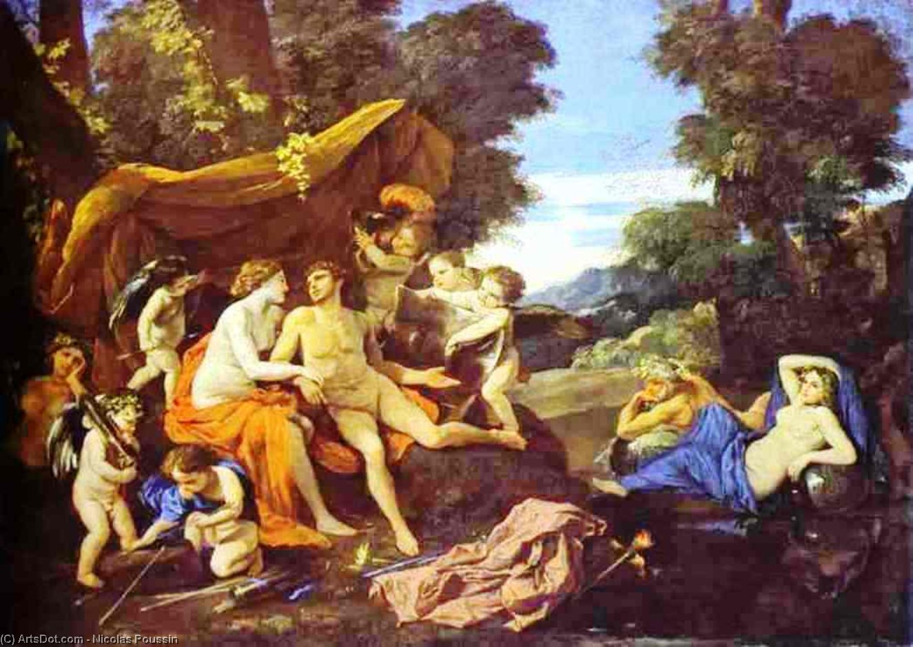 Mars And Venus — Nicolas Poussin, Oil On Canvas, Baroque