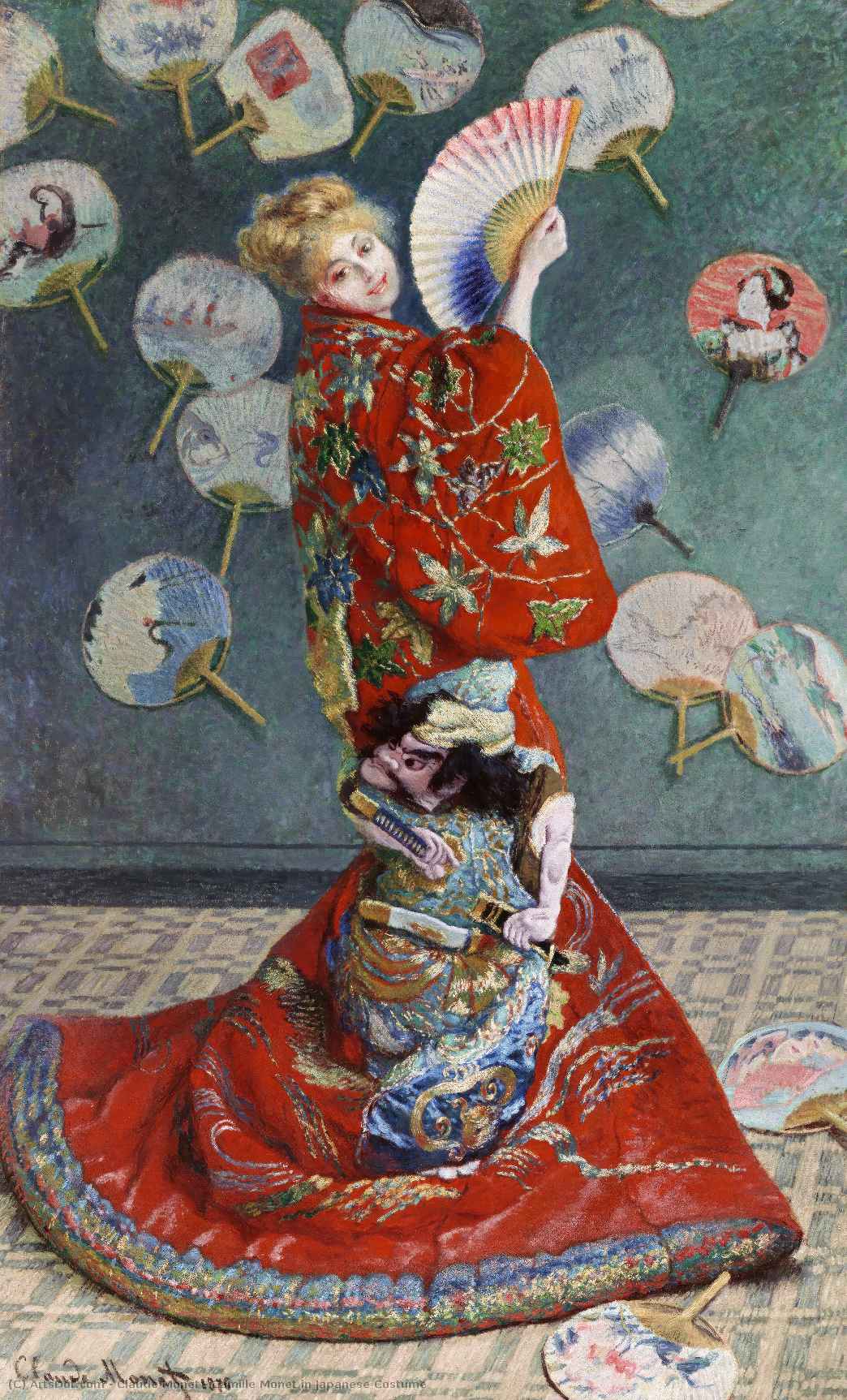 Camille Monet In Japanese Costume — Claude Monet, Acrylic On Canvas, Impressionism