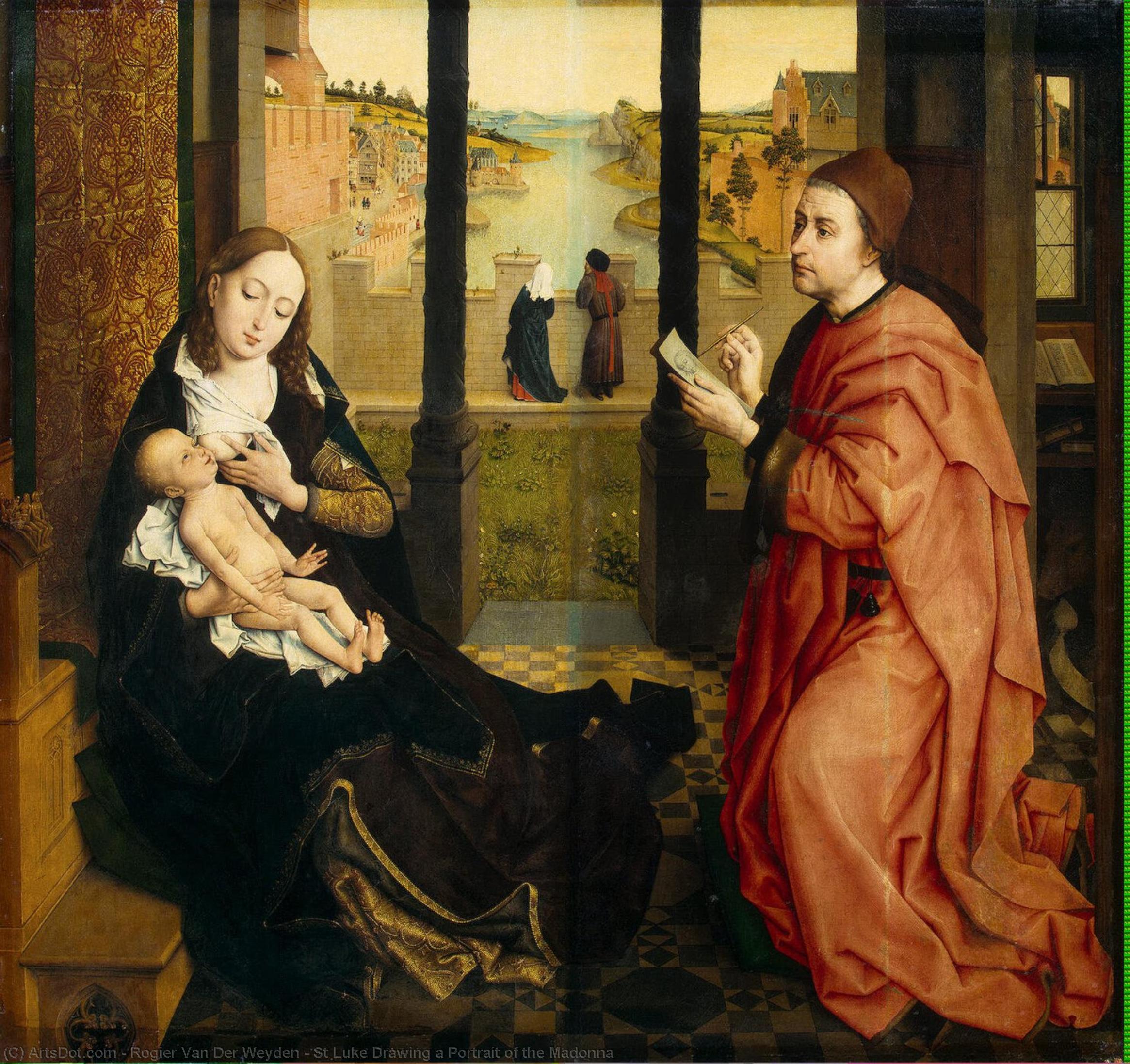 St Luke Drawing A Portrait Of The Madonna — Rogier Van Der Weyden, Oil On Canvas, Early Netherlandish Painting