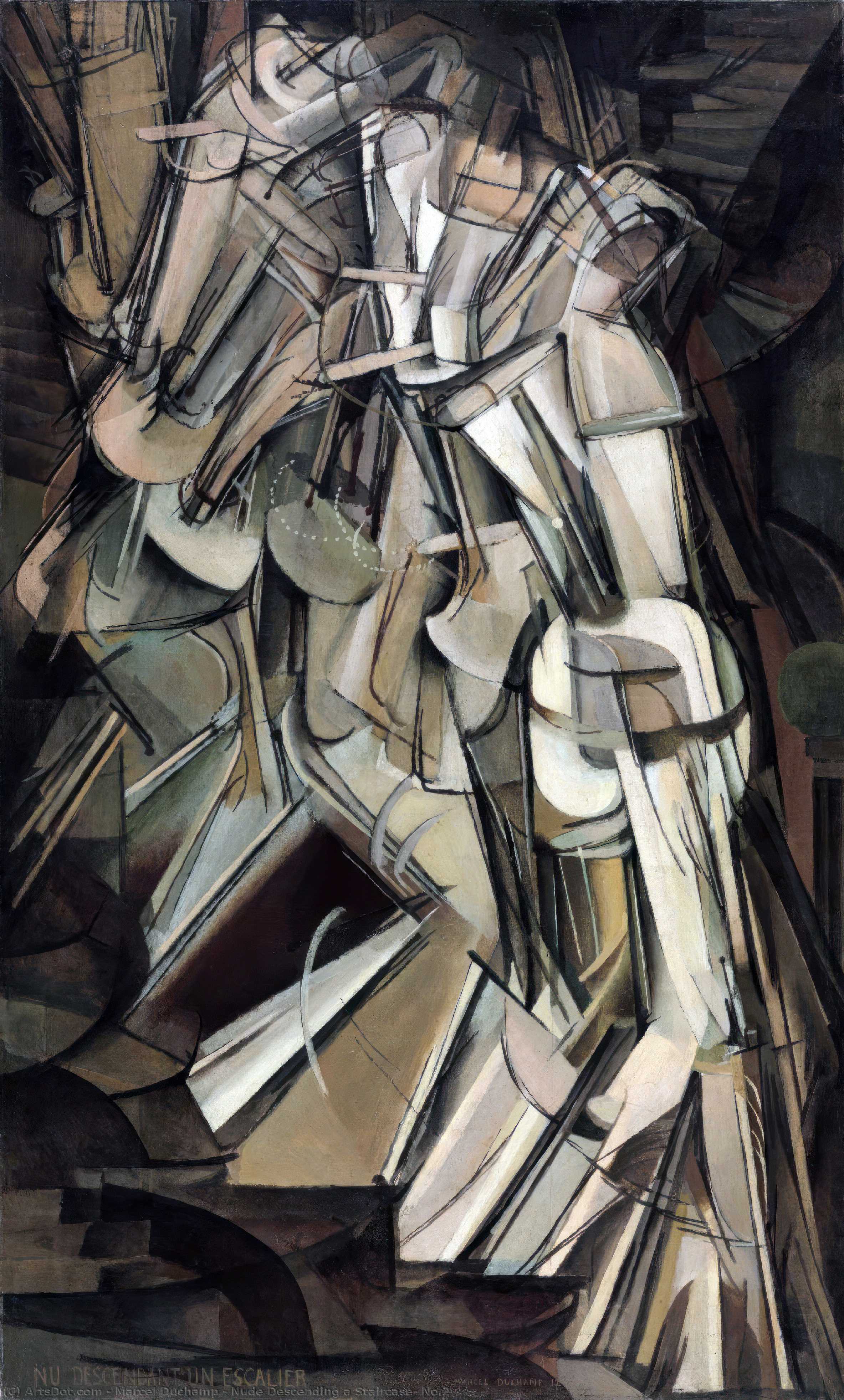Nő Görögülés Szinte Három Éppen — Marcel Duchamp, Olajfestmény Vászonon, Cubist Revolution