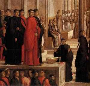 Reliquien Af Det Hellige Kors Præsenteres Til Scuola Grande Di San Giovanni Evangelista (detalje) — Lazzaro Bastiani