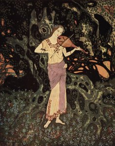 And There, Leaning Against A Moss-grown Crumbling Tree, Was A Spirit-like Being Out Of Another World! — Edmund Dulac